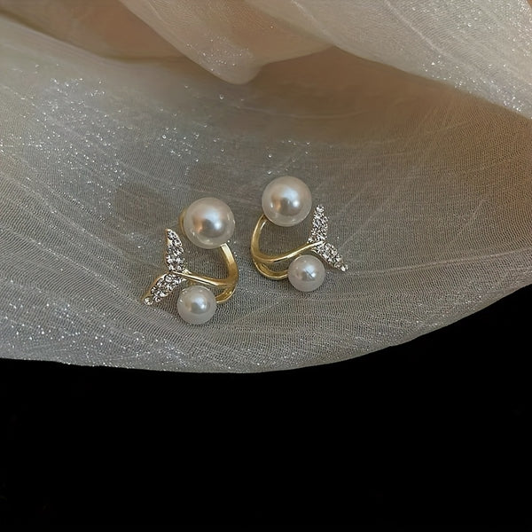 Pearl Mermaid Tail Stud Earrings