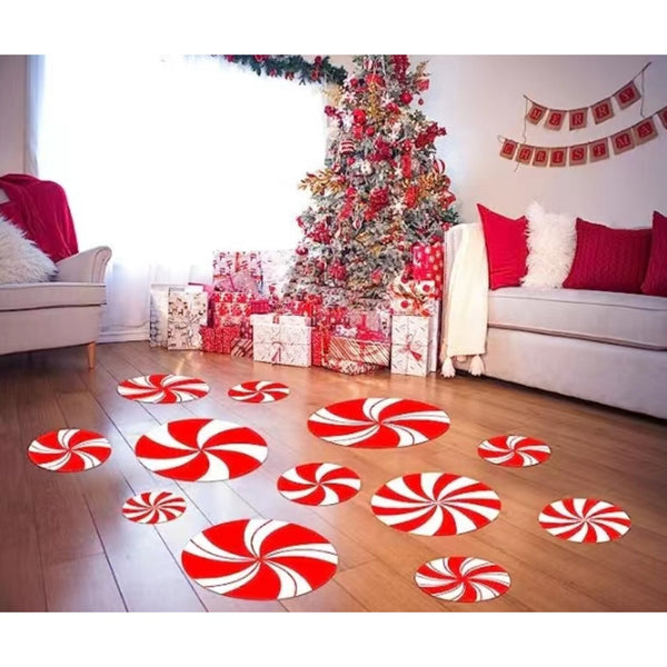 12pcs/set Christmas Candy Floor Stickers