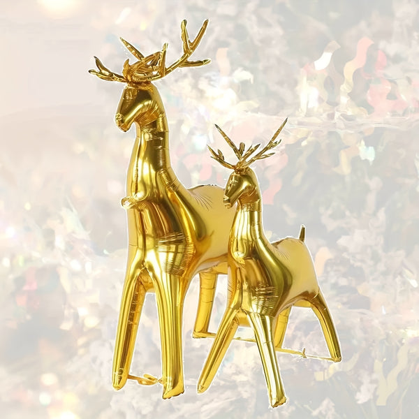 2Pcs Christmas Golden Elk Balloons